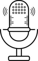 icona linea per microfono vettore
