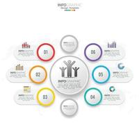 Infografica con 6 passi, opzioni, parti, passaggi o processi. vettore