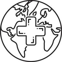 icona linea per servizi medici globali vettore