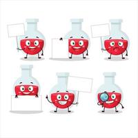 rosso pozione cartone animato personaggio portare informazione tavola vettore