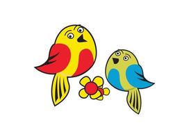 illustrazione di progettazione degli uccelli dolci del personaggio dei cartoni animati vettore