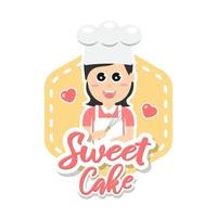 emblemi piatti colorati da forno. logo torta dolce, logo pasticceria vettore