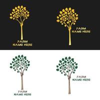 azienda agricola e albero logo design. vettore