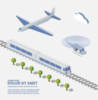 servizi di trasporto in elicottero treno aereo della città vettore