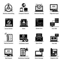 set di icone di rete e dispositivi concettuali vettore