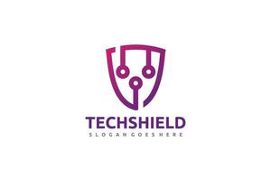Logo di tecnologia Shield vettore
