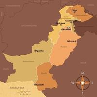 Pakistan nazione carta geografica vettore