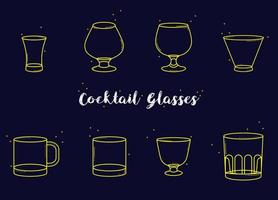 cocktail bicchieri vettore e illustrazione. bicchiere icona impostare.
