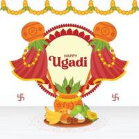 felice banner design ugadi vettore