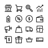 semplice impostato di e-commerce vettore linea icone. contiene carrello, spedizione, pagamento, eccetera., Perfetto per qualunque scopo