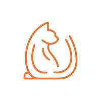 gatto seduta linea moderno creativo logo vettore
