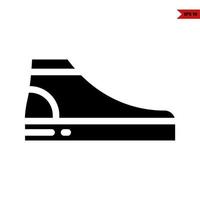 icona del glifo con le scarpe vettore