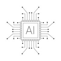 icona microchip artificiale intelligenza moderno tecnologia macchina apprendimento vettore