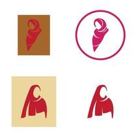 hijab logo semplice design vettore