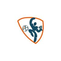 modelli di progettazione di logo di distintivo di calcio di calcio vettore di sport