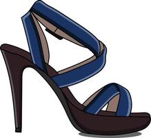 scarpe da donna blu e marrone con tacco vettore