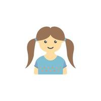 avatar di ragazza con trecce colorato vettore icona
