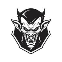 vampiro, logo concetto nero e bianca colore, mano disegnato illustrazione vettore