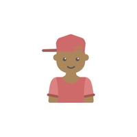 avatar di hippie ragazzo colorato vettore icona