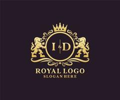 iniziale id lettera Leone reale lusso logo modello nel vettore arte per ristorante, regalità, boutique, bar, Hotel, araldico, gioielleria, moda e altro vettore illustrazione.