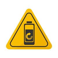 illustrazione di un isolato Pericolo segnale icona con un' batteria vettore