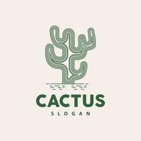 cactus logo, deserto verde pianta vettore, semplice design elegante linea stile, icona illustrazione simbolo vettore