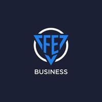 fe monogramma logo con triangolo forma e cerchio design elementi vettore