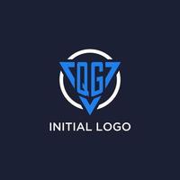 qg monogramma logo con triangolo forma e cerchio design elementi vettore