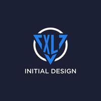 xl monogramma logo con triangolo forma e cerchio design elementi vettore