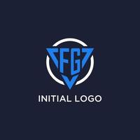 fg monogramma logo con triangolo forma e cerchio design elementi vettore