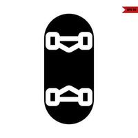 icona del glifo di skateboard vettore