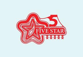 cinque stella logo e icona design modello vettore