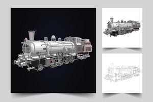 un'illustrazione di una locomotiva da trasporto vettore