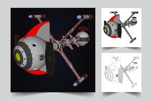 illustrazione satellitare spaziale vettore