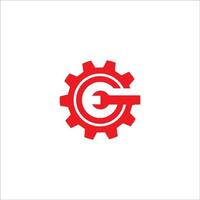 lettera g con Ingranaggio logo vettore