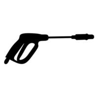 pressione auto lavare vettore silhouette isolato su bianca sfondo. un' bene acqua pistola attrezzo è Usato per pulito su sporco.