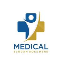 medico logo design vettore illustrazione