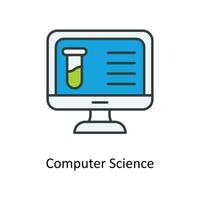 computer scienza vettore riempire schema icone. semplice azione illustrazione azione