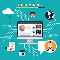 Illustrazione di data mining vettore