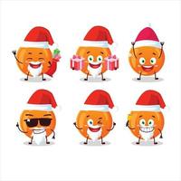 Santa Claus emoticon con Halloween arancia caramella cartone animato personaggio vettore