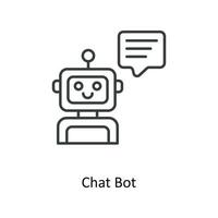 Chiacchierare Bot vettore schema icone. semplice azione illustrazione azione