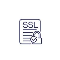 icona di linea del vettore ssl per il web