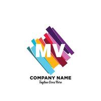 mv iniziale logo con colorato modello vettore