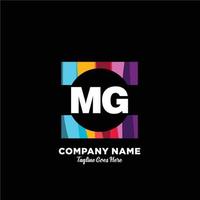 mg iniziale logo con colorato modello vettore