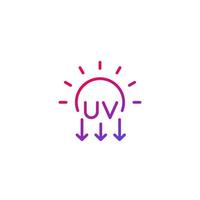 radiazione UV, icona ultravioletta, linea vettore