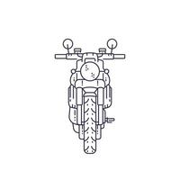 moto, moto retrò su bianco, illustrazione vettoriale di linea