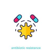 icona di vettore di resistenza agli antibiotici su bianco