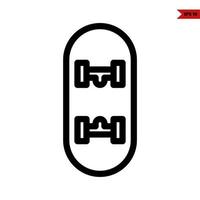 icona della linea di skateboard vettore