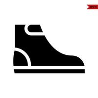 icona del glifo con le scarpe vettore