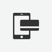 icona di carta di credito mobile. design piatto finanziario e bancario con elementi per concetti mobili e siti web vettore